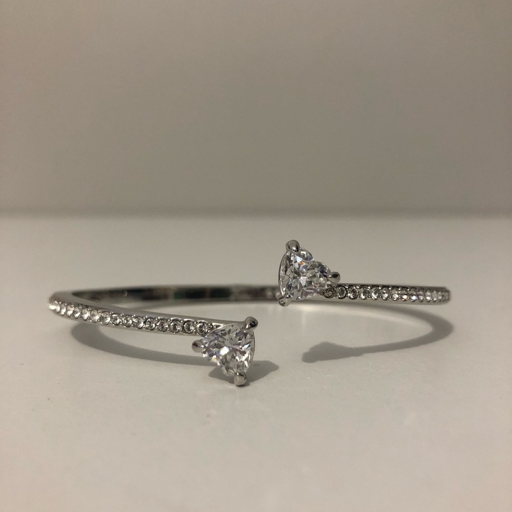 Swarovski Silver Open Cuff Bracelet with Clear Crystals